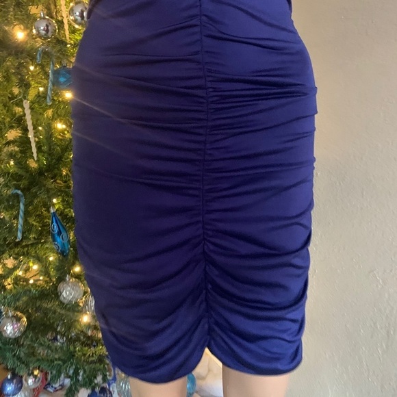 Sexy Royal Blue Ruched Club Dress - Picture 3 of 6